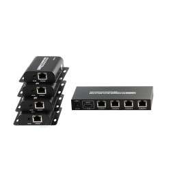 4 Port USB 2.0 Extender over CAT5e/CAT6 Cable Supports 60M Range