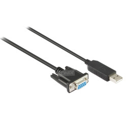 1M USB 2.0 to DB9F Null Modem Cable
