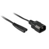 1M USB 2.0 AM/AF 28+24AWG Cable in Black